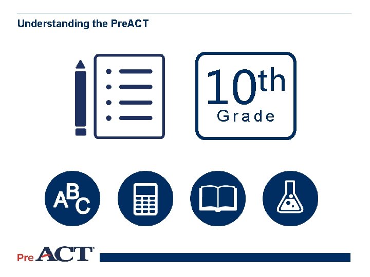 Understanding the Pre. ACT th 10 Grade 10 