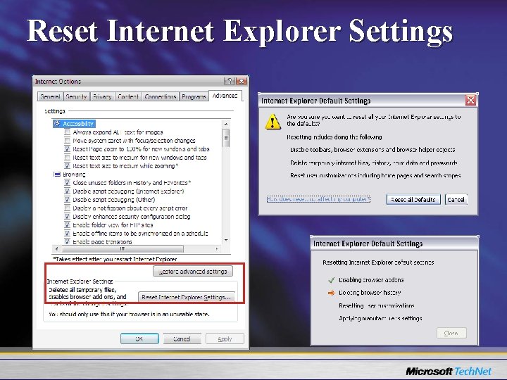 Reset Internet Explorer Settings 
