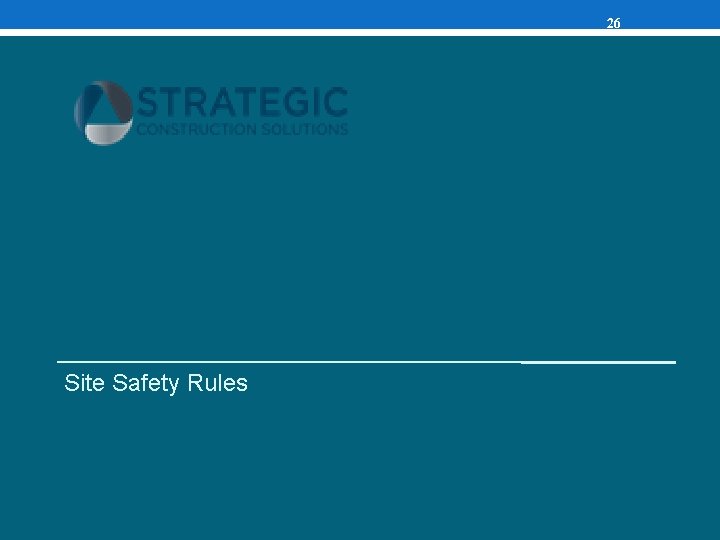 26 Site Safety Rules 