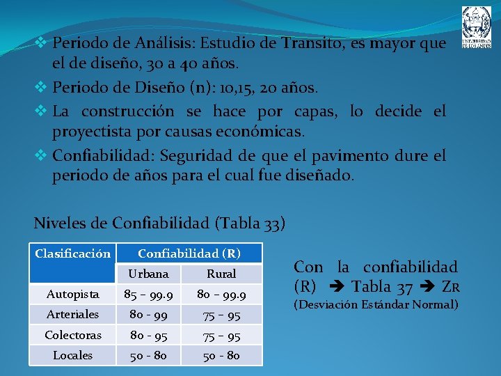 v Periodo de Análisis: Estudio de Transito, es mayor que el de diseño, 30