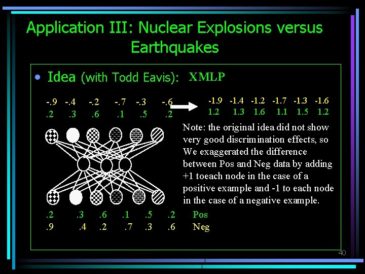 Application III: Nuclear Explosions versus Earthquakes • Idea (with Todd Eavis): XMLP -. 9