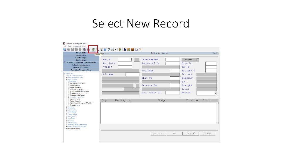 Select New Record 