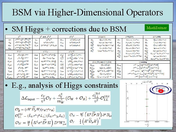 BSM via Higher-Dimensional Operators • SM Higgs + corrections due to BSM • E.