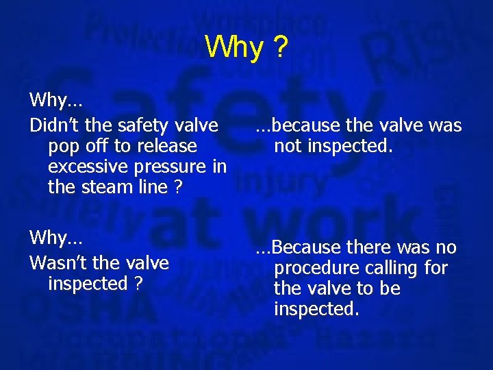Why ? Why… Didn’t the safety valve pop off to release excessive pressure in
