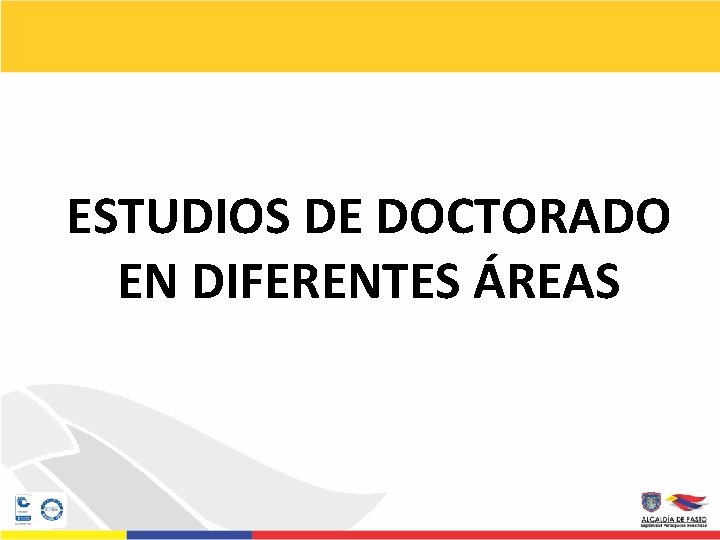 ESTUDIOS DE DOCTORADO EN DIFERENTES ÁREAS 