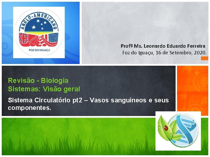 Profº Ms. Leonardo Eduardo Ferreira Foz do Iguaçu, 16 de Setembro, 2020. Revisão -