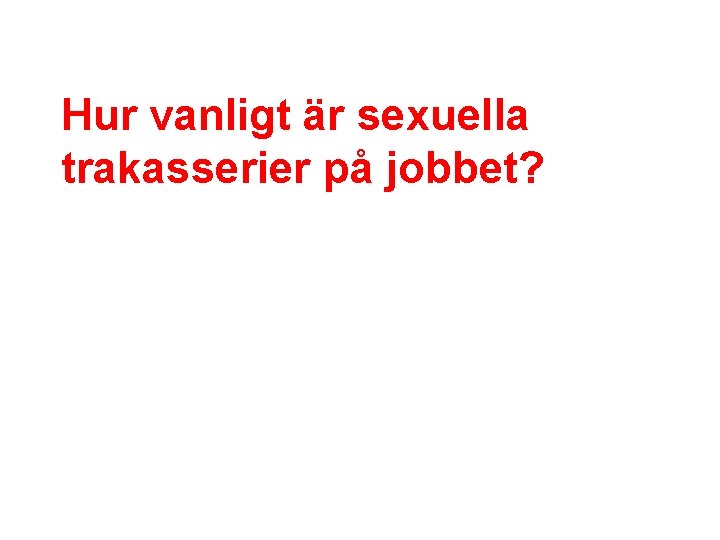 Hur vanligt är sexuella trakasserier på jobbet? 