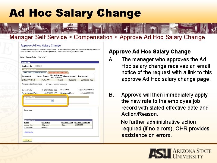 Ad Hoc Salary Change Manager Self Service > Compensation > Approve Ad Hoc Salary