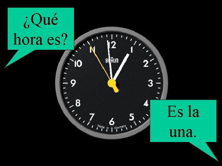 ¿Qué hora es? Es la una. 