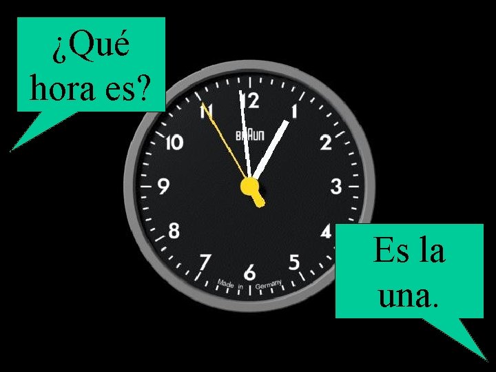 ¿Qué hora es? Es la una. 