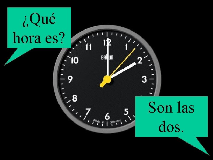 ¿Qué hora es? Son las dos. 