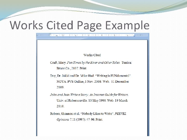 Works Cited Page Example 