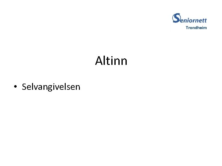 Altinn • Selvangivelsen 