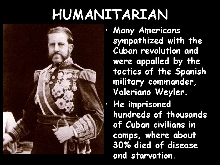 HUMANITARIAN • Many Americans sympathized with the Cuban revolution and were appalled by the