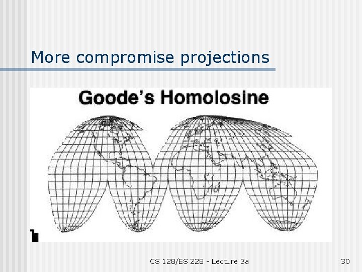 More compromise projections CS 128/ES 228 - Lecture 3 a 30 