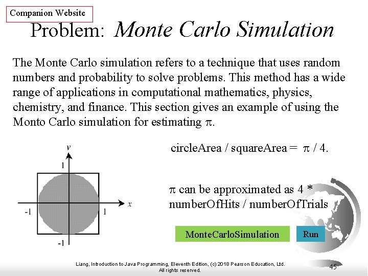 Companion Website Problem: Monte Carlo Simulation The Monte Carlo simulation refers to a technique Companion Website Problem: Monte Carlo Simulation The Monte Carlo simulation refers to a technique