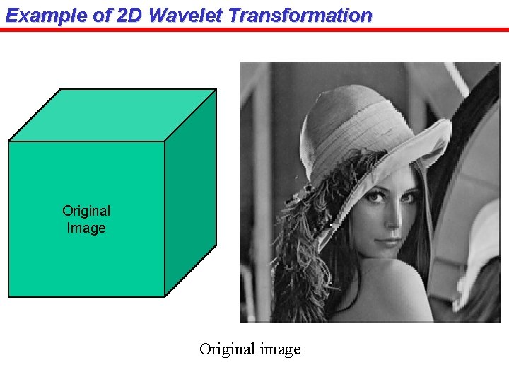Example of 2 D Wavelet Transformation Original Image Original image 