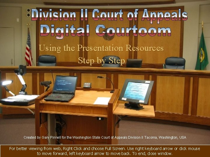 Using the Presentation Resources Step by Step Created by Gary Pinnell for the Washington