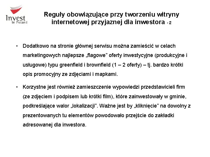 Reguły obowiązujące przy tworzeniu witryny internetowej przyjaznej dla inwestora - 2 • Dodatkowo na Reguły obowiązujące przy tworzeniu witryny internetowej przyjaznej dla inwestora - 2 • Dodatkowo na