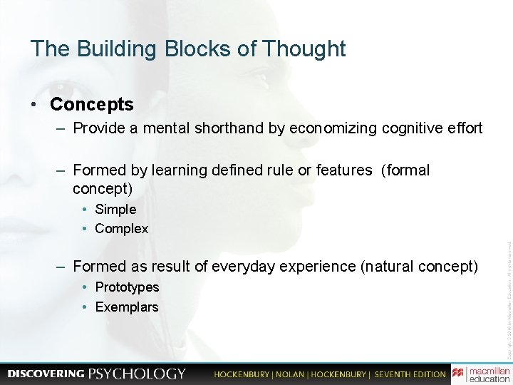 The Building Blocks of Thought • Concepts – Provide a mental shorthand by economizing