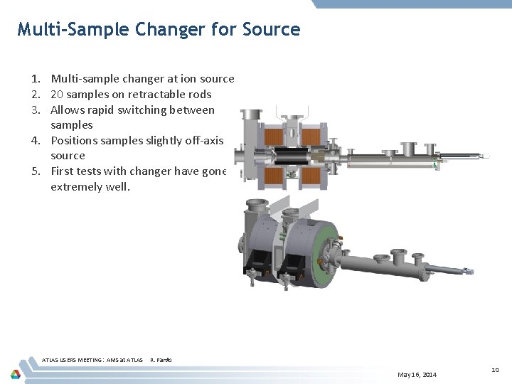 Multi-Sample Changer for Source 1. Multi-sample changer at ion source 2. 20 samples on