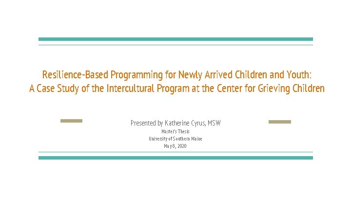 Resilience-Based Programming for Newly Arrived Children and Youth: A Case Study of the Intercultural