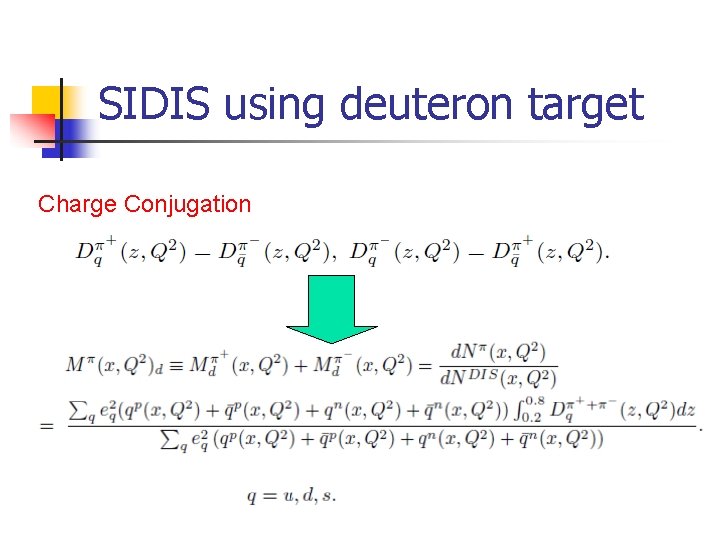 SIDIS using deuteron target Charge Conjugation 