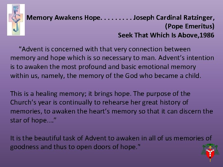 Week Beginning st Monday 1 December 2014 Advent