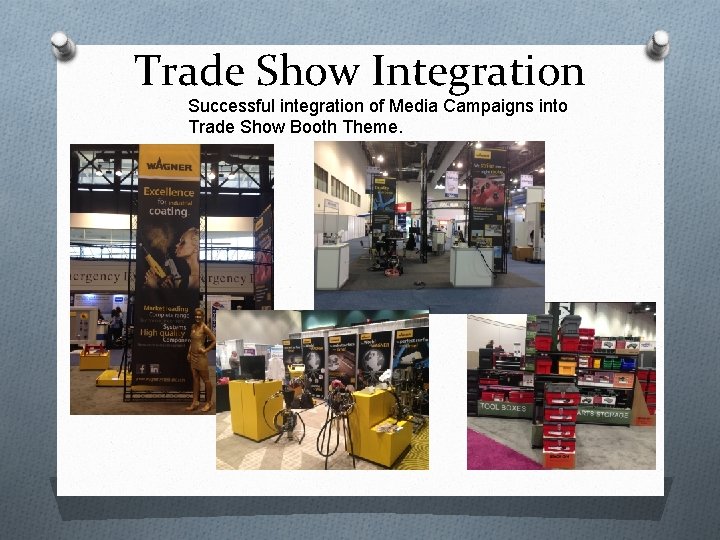 Trade Show Integration Successful integration of Media Campaigns into Trade Show Booth Theme. 