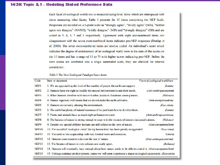 14/20: Topic 5. 1 – Modeling Stated Preference Data 