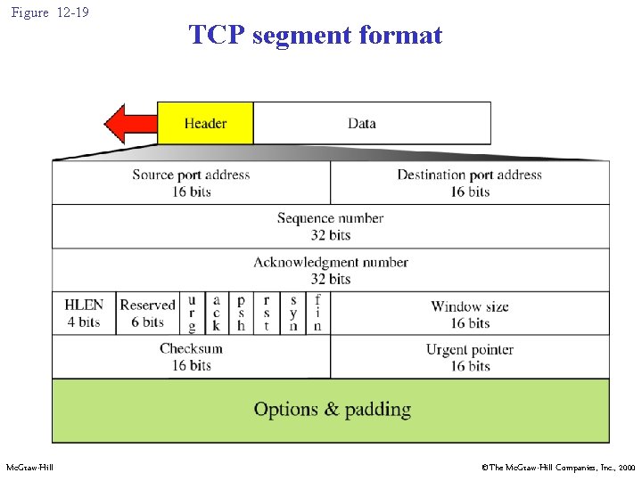 Figure 12 -19 Mc. Graw-Hill TCP segment format ©The Mc. Graw-Hill Companies, Inc. ,