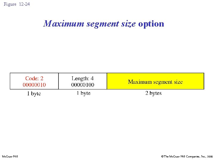 Figure 12 -24 Maximum segment size option Mc. Graw-Hill ©The Mc. Graw-Hill Companies, Inc.
