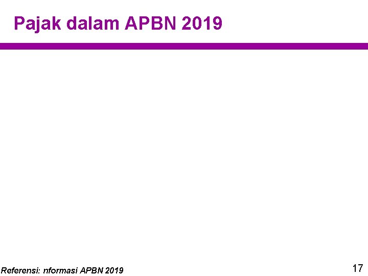 Pajak dalam APBN 2019 Referensi: nformasi APBN 2019 17 