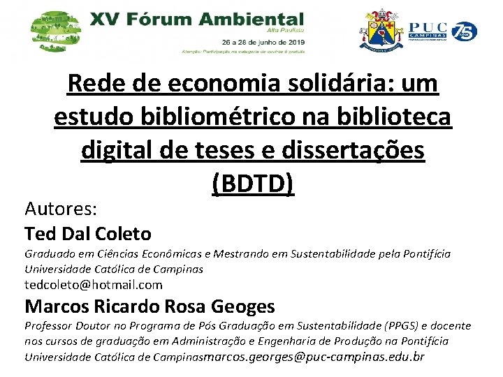 Rede de economia solidária: um estudo bibliométrico na biblioteca digital de teses e dissertações