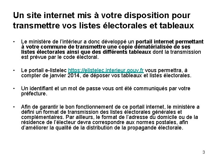 Un site internet mis à votre disposition pour transmettre vos listes électorales et tableaux