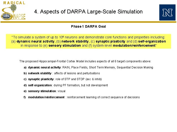 4. Aspects of DARPA Large-Scale Simulation Phase 1 DARPA Goal “To simulate a system 4. Aspects of DARPA Large-Scale Simulation Phase 1 DARPA Goal “To simulate a system