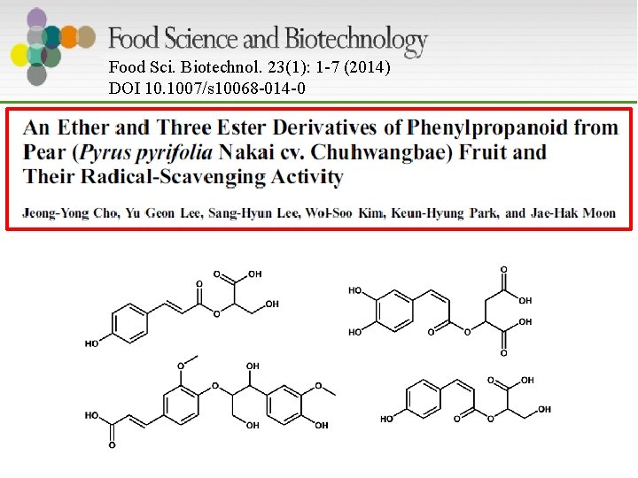 Food Sci. Biotechnol. 23(1): 1 -7 (2014) DOI 10. 1007/s 10068 -014 -0 