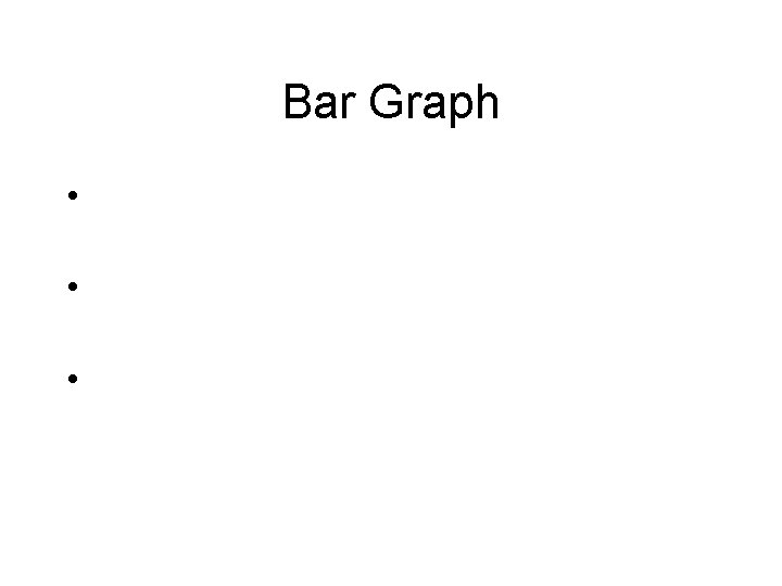 Bar Graph • Used to show comparisons between groups. • The independent variable can