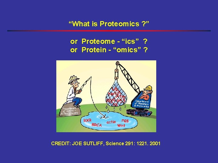 “What is Proteomics ? ” or Proteome - “ics” ? or Protein - “omics”