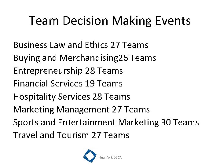 NEW YORK DECA Developing Future Leaders and Entrepreneurs