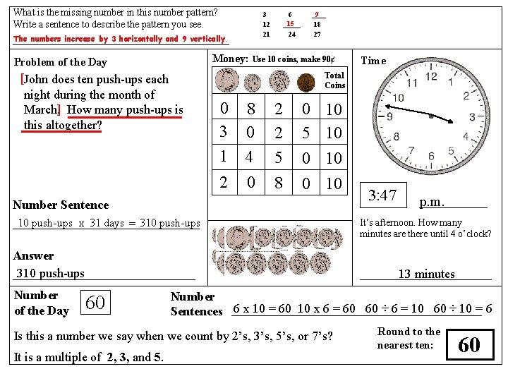 What is the missing number in this number pattern? Write a sentence to describe