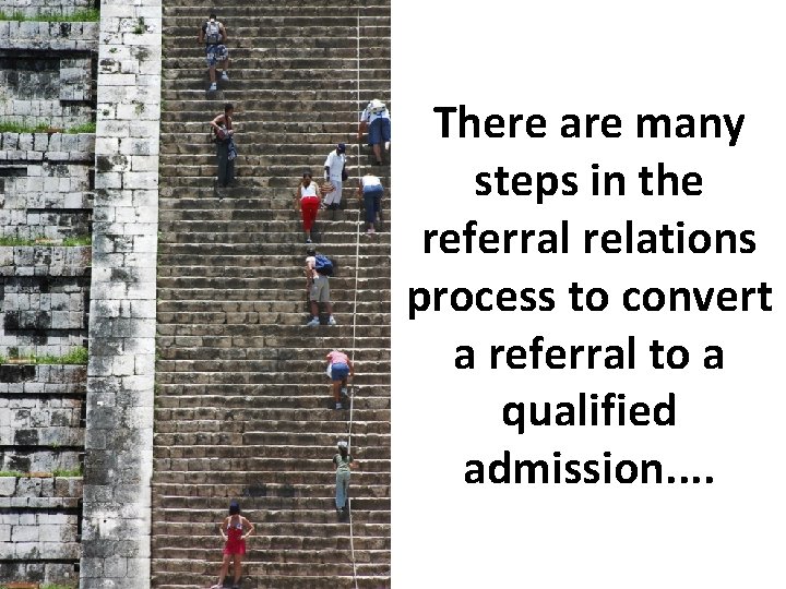 There are many steps in the referral relations process to convert a referral to