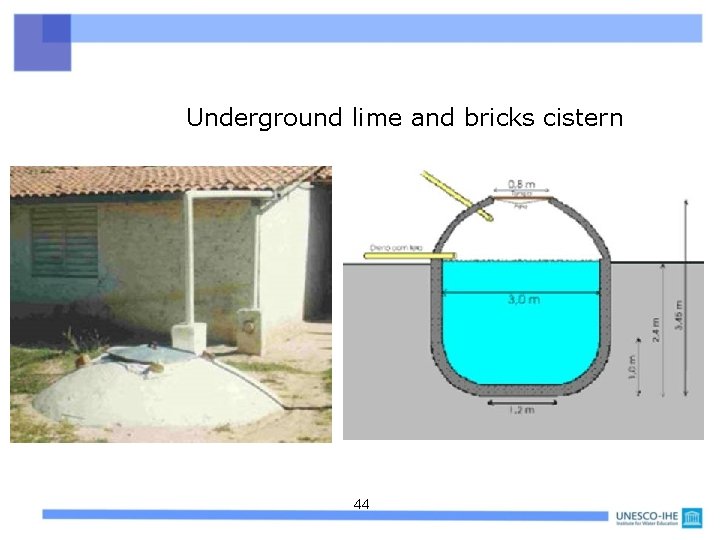 Underground lime and bricks cistern 44 