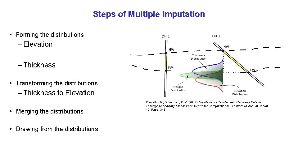 Steps of Multiple Imputation • Forming the distributions – Elevation – Thickness • Transforming