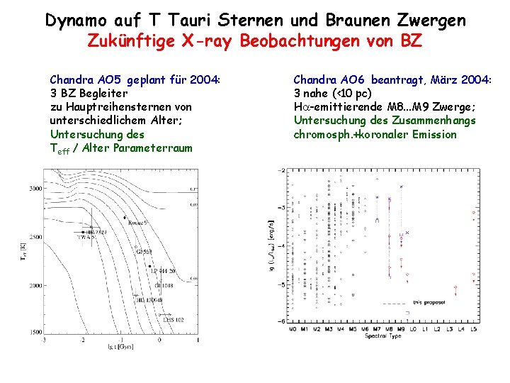 Dynamo auf T Tauri Sternen und Braunen Zwergen Zukünftige X-ray Beobachtungen von BZ Chandra