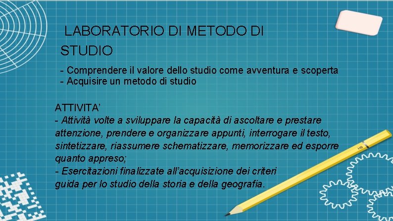 LABORATORIO DI METODO DI STUDIO - Comprendere il valore dello studio come avventura e