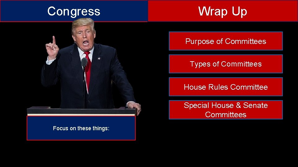 Congress Wrap Up Purpose of Committees Types of Committees House Rules Committee Special House