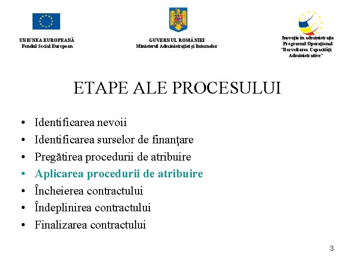 UNIUNEA EUROPEANĂ Fondul Social European GUVERNUL ROM NIEI Ministerul Administraţiei şi Internelor Inovaţie în