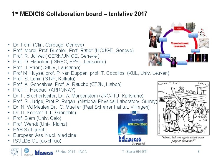 1 st MEDICIS Collaboration board – tentative 2017 • • • • • Dr.