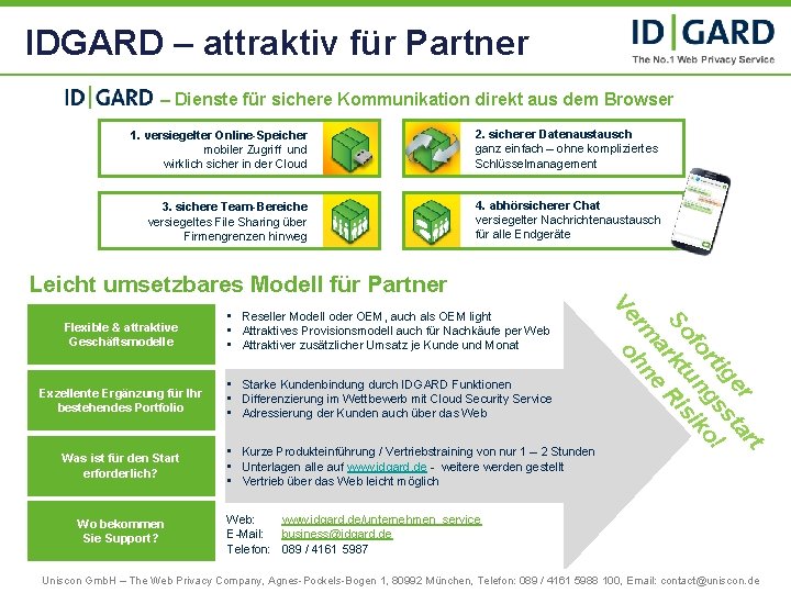 IDGARD – attraktiv für Partner – Dienste für sichere Kommunikation direkt aus dem Browser